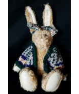 Vntg 10&quot; Plush Boyd Bear Rabbit Knit Sweater Plaid Bow - Boyd Bear Colle... - $17.81 CAD