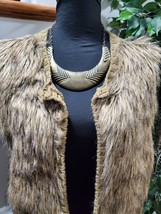 Xhilaration Womens Brown Acrylic Long Sleeve Open Front Front Fur Jacket Size XL - £20.23 GBP