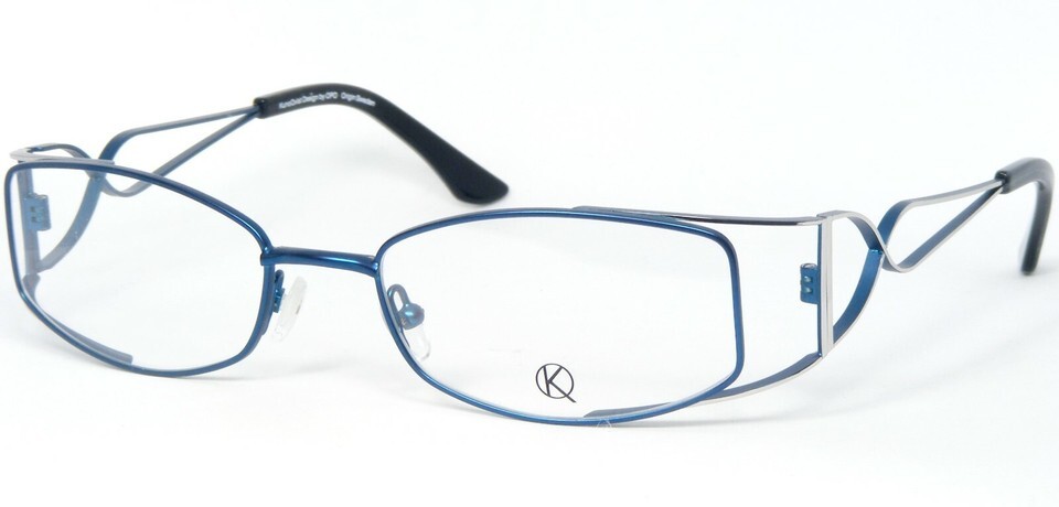 KunoQvist by OPO Sweden NORNOR 557 BLUE /SILVER EYEGLASSES GLASSES 53-18... - $79.55