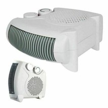 Electric Fan Heater 2000W Portable with Thermostat 2KW Flat Upright Floor 2 in 1 - £17.29 GBP