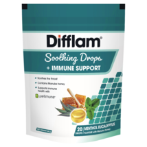 Difflam Soothing Drops + Immune Support 20 Pack – Menthol Eucalyptus - £54.76 GBP