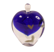 Cobalt Blue and Crystal Perfume Bottle with Dauber and Etch 3 Inch Tall ... - $21.84