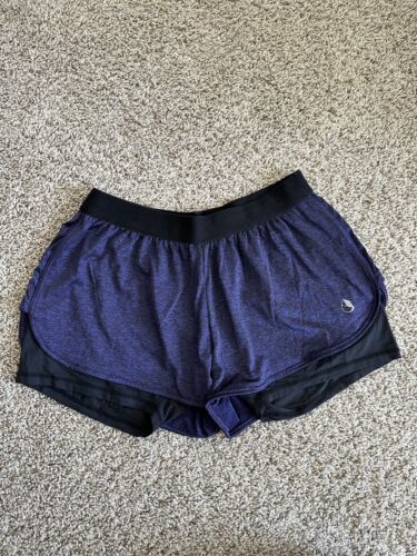 Icyzone Women’s Size XL  Running Shorts Purple Lined Yoga Athletic Stretch - $6.48