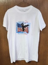 Land Of The Free Home Of The Brave LARGE White T Shirt Soft &amp; Comfy Patr... - $6.64