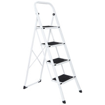 4 Step Ladder With Convenient Handgrip Anti-Slip Sturdy And Wide Pedal 3... - £70.24 GBP