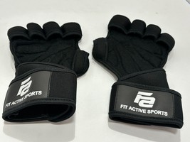 Fit Active Sports Weight Lifting Workout Gloves With Wrist Wrap For Gym Training - £8.13 GBP
