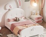 Merax Twin Size Upholstered Rabbit-Shape Princess Bed, Twin Size Platfor... - $481.99
