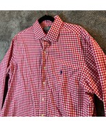 Ralph Lauren Dress Shirt Mens 17.5 36/37 Red Check Plaid Custom Fit Picnic - £10.97 GBP