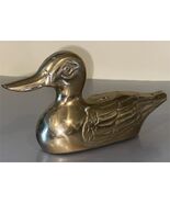 Mid-Century Modern Brass Mallard Duck Statue - $40.00