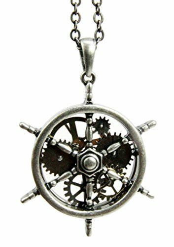 Ebros Gift Steampunk Naval Battleship Helm Necklace Alloy Pendant Jewelry - $19.49