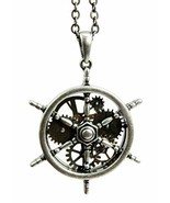 Ebros Gift Steampunk Naval Battleship Helm Necklace Alloy Pendant Jewelry - $26.65 CAD