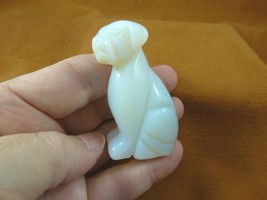 (Y-DOG-LA-732) White LABRADOR Dog carving FIGURINE gemstone dogs DALMATI... - £13.89 GBP