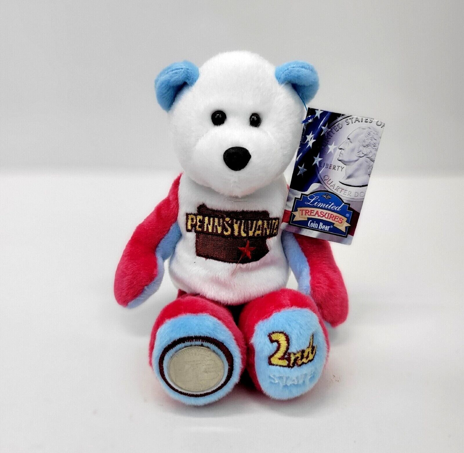 Pennsylvania Quarter Bear 2nd State Limited Treasures Coin Bear Set NEW w/Tag 9" - $7.97