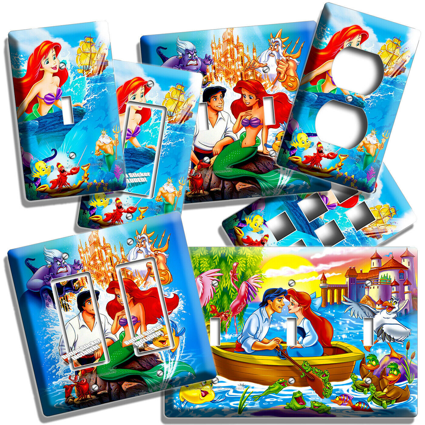 PRINCESS ARIEL LITTLE MERMAID LIGHT SWITCH WALL PLATE BABY NURSERY ROOM HD DECOR