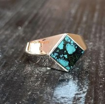 Tibetan Turquoise Ring Handmade Ring, 925 Sterling Silver, Turquoise Ring Unisex - £54.87 GBP