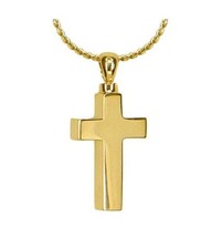 Men&#39;s Perfect Cross 14KT Gold Cremation Jewelry Urn - £627.60 GBP