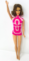 Vintage Barbie TNT Brunette Marlo Hair Flip Doll Pink Bathing Suit Lashes 1160 - £159.66 GBP