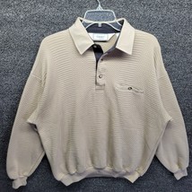 Vtg Classics by Palmland Biege Sweater Pullover Textured Pocket Banded Hem Large - £13.92 GBP