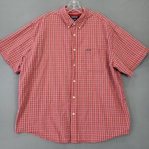 Aeropostale Men Shirt Size XL Red Preppy Plaid Button Down Short Sleeves Classic - $13.50