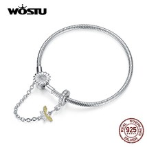 T 925 sterling silver busy bee sunflower safety chain women bracelets for women fashion thumb200