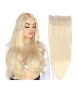 DIYOMO Halo Hair Extensions- Bleach Blonde Halo Hair Extensions Real Hum... - £53.69 GBP
