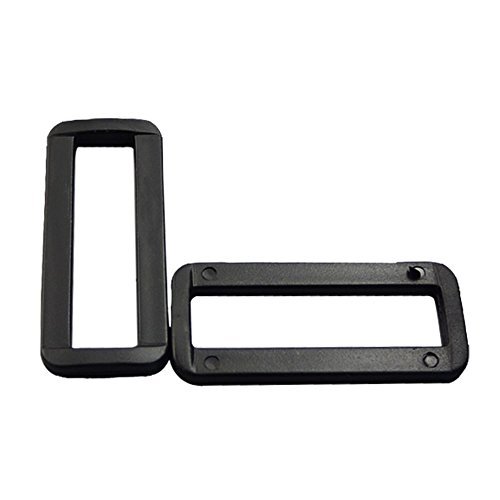 Bluemoona 50 PCS - Rectangle Plastic Dee Ring D webbing Belt ribbon buckle 2"(BL