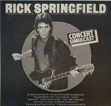 Rick Springfield Concert Promo Vintage Magazine Ad Original Ready To Fra... - £20.05 GBP