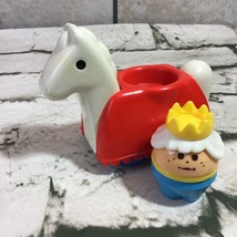 Vintage Little Tikes Toddler Tots Castle Horse W Queen Figure Red White - $14.84