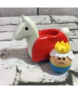 Vintage Little Tikes Toddler Tots Castle Horse W Queen Figure Red White - £11.72 GBP