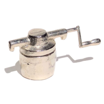 Dollhouse Miniature Ice Cream Maker Ice Cream Churn Metal with removeable handle - £6.96 GBP