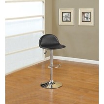 Black Faux Leather Stool Adjustable Height Chairs Set of 2 Chair - $174.11