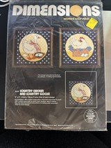 1982 Dimensions Country Chicken And Country Goose Cross Stitch Kit 5&quot; x ... - $15.83
