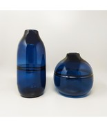 1960s Gorgeous Pair of Blue Vases in Murano Glass. Made in Italy - $390.00