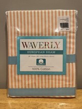 Waverly Candid Moment Melon European Sham Pillow Cover 26x26 New Stripe - €25,54 EUR