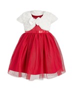 Blueberi Boulevard Baby Girl 12M Red 2 Pc Faux Fur Shrug and Tulle Dress... - $46.16 CAD