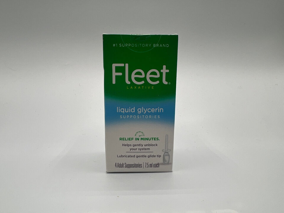 Fleet Laxative Liquid glycerin Suppositories 4 Adult 7.5ml Each Ex:10/25 - $6.80