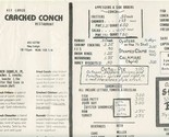 Key Largo Cracked Conch Restaurant Placemat Menu Florida 1960&#39;s Insane A... - $17.82