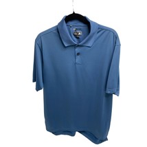 Adidas Mens Size Medium Blue Short Sleeve Polo Shirt 1/2 Button Golf Tennis - £9.91 GBP