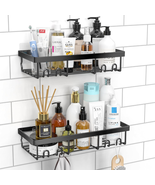 Moforoco Shower Caddy Shelf Organizer Rack, Self Adhesive Black Bathroom... - $15.13