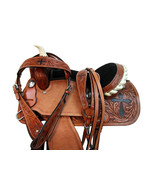 Shwaan Horse Show Saddle Tooled  10&quot; to 18&quot; Star Western Saddle Barrel R... - $662.12 CAD+