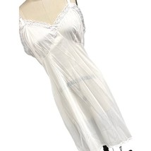 Vtg Retro Lorraine White 100% Nylon Full Slip - Size 42 - Lace Trim - NWOT - $63.35