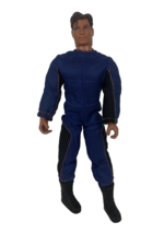 Vintage Max Steel N TeK Action Figure 12&quot; Gi Joe Doll Type With Jumpsuit Boots - £11.39 GBP