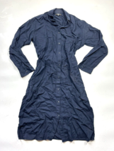 UniQlo Navy Blue Women&#39;s Casual Shirt Dress Button Down Size Small Draws... - £29.13 GBP