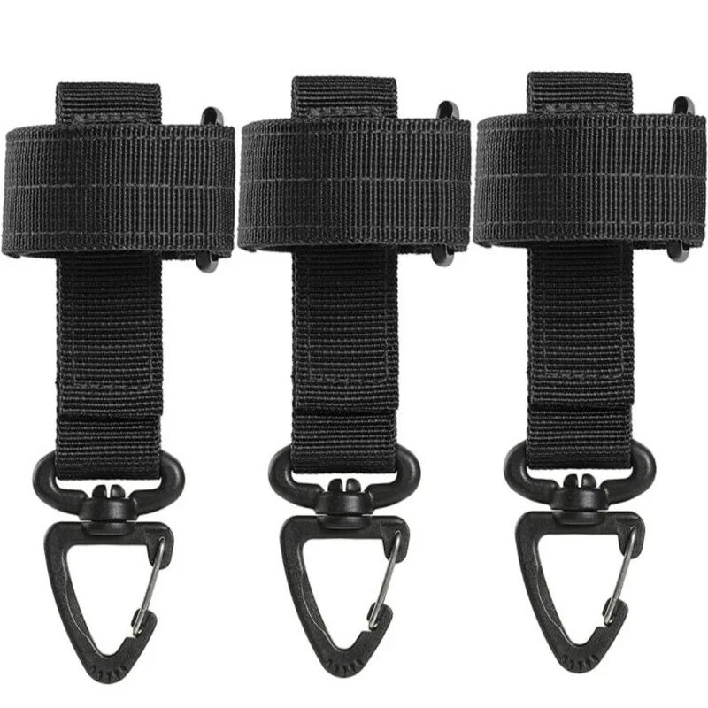 3pcs Outdoor Keychain Tactical Gear Clip Keeper Pouch Belt Keychain Webbing - £9.09 GBP+