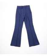 Deadstock Vintage 70s Boys Size 16 Knit Bell Bottoms Chino Pants Navy Bl... - $1,472.46 MXN