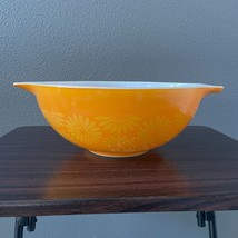 Vintage Pyrex Orange Sunflower Cinderella Nesting Mixing Bowl 4 qt #444 Retro - $41.59