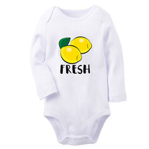 Lemon Fresh Lemonade Funny Rompers Newborn Baby Bodysuits Long One-Piece Outfits - £8.89 GBP