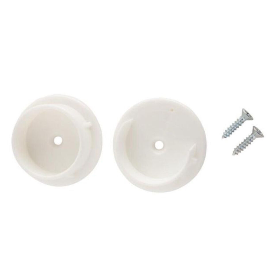 1-3/8 in. White Plastic Closet Pole Rod Socket, 1 Set - $4.99