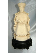 NORLEANS Carved Seated Asian Figurine on Black Base (Handmade in Italy) ... - £15.24 GBP