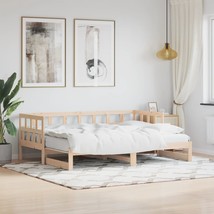 Daybed with Trundle 90x190 cm Solid Wood Pine - £100.07 GBP